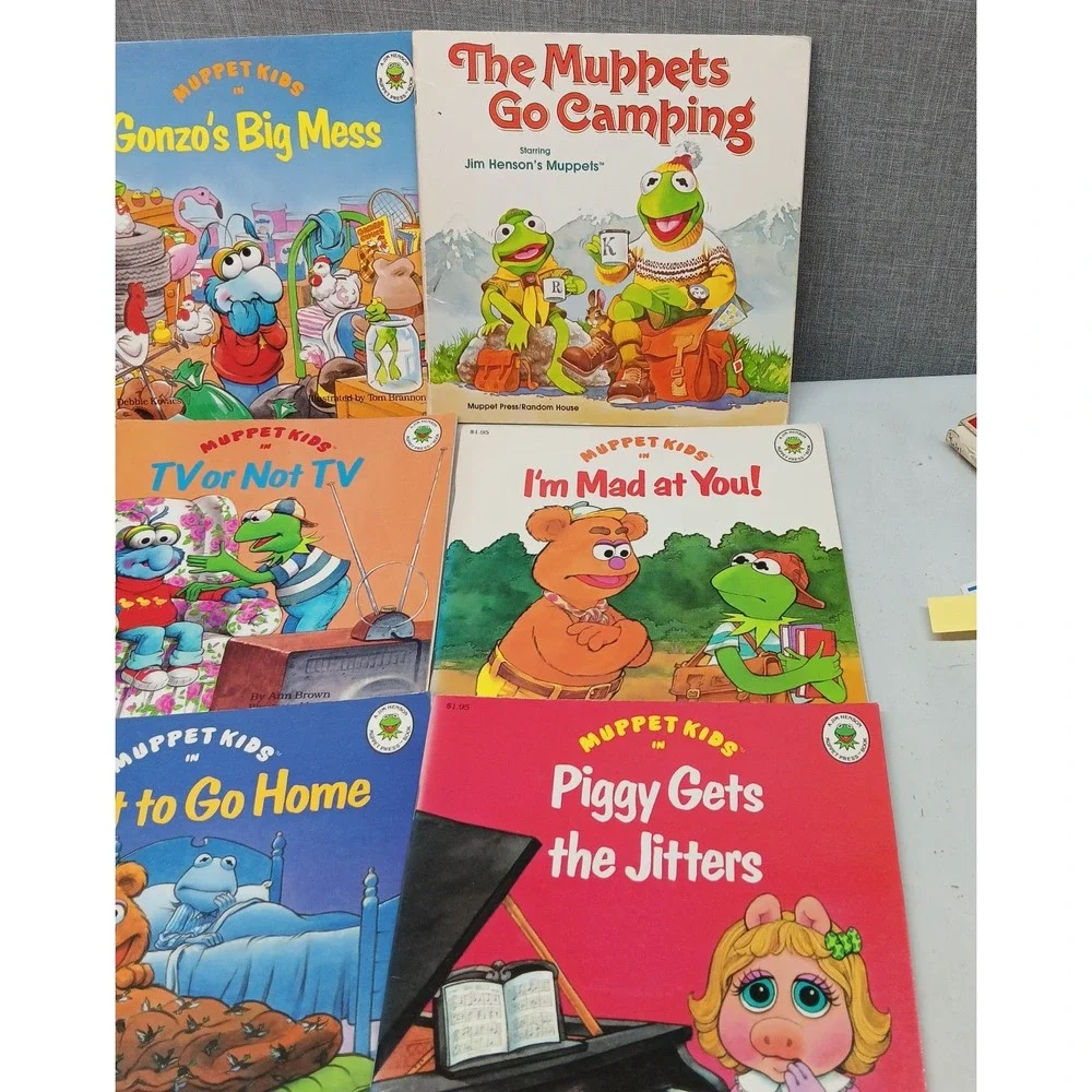 Vintage Muppet Kids Book Lot 9 Jim Henson Kermit Piggy Gonzo Fozzie Storybooks